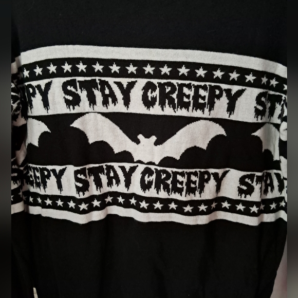 Rat Baby Y2k Vintage Goth Stay Creepy Christmas Sweater! Knit Like New!!! - Picture 2 of 5